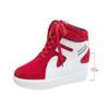 Fashion Red Sneakers Women 2024 New High Top Platform Casual Wedges Autumn Winter Female Black Internal Increase Vulcanize Shoes Lace-up