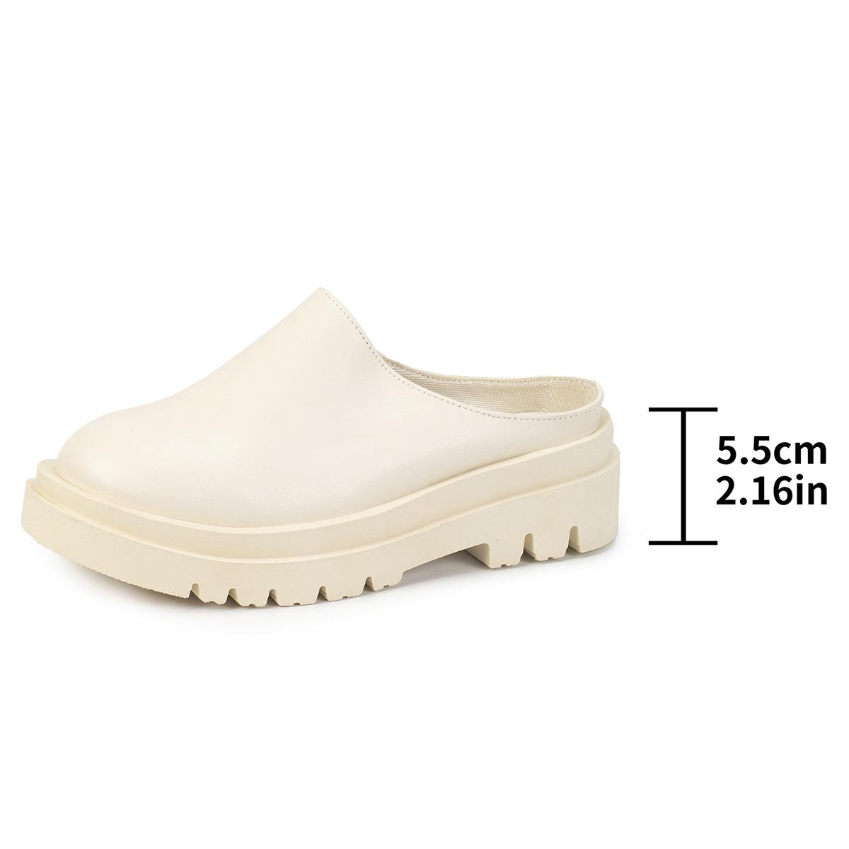 

Платформа Женские Тапочки Мода Повседневные Осенние Мюли Обувь 2025 Новые Тренды Классические Сандалии Элегантная Ходьба Zapatillas De Mujer 43 бежевый