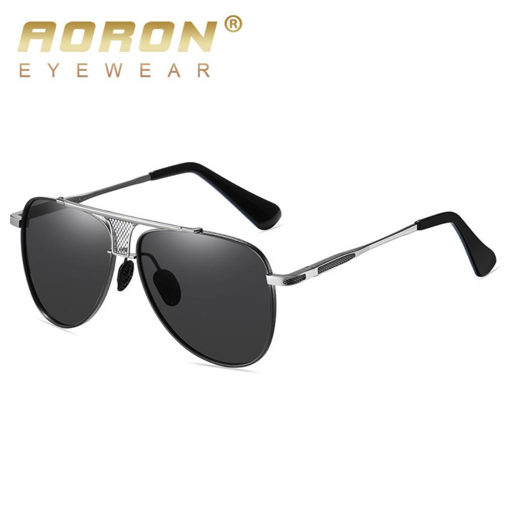 aoron Gradual Change Sunglasses Men's Colorful Two-color Large Frame Sunglasses Fashion Metal Sunglasses