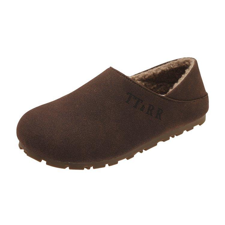 All-inclusive bequeme Schuhe, Damen Herbst- und Winter-Samt-Doudou-Schuhe, neue Retro-Slipper zum Reinschlüpfen, zwei Baumwollschuhe