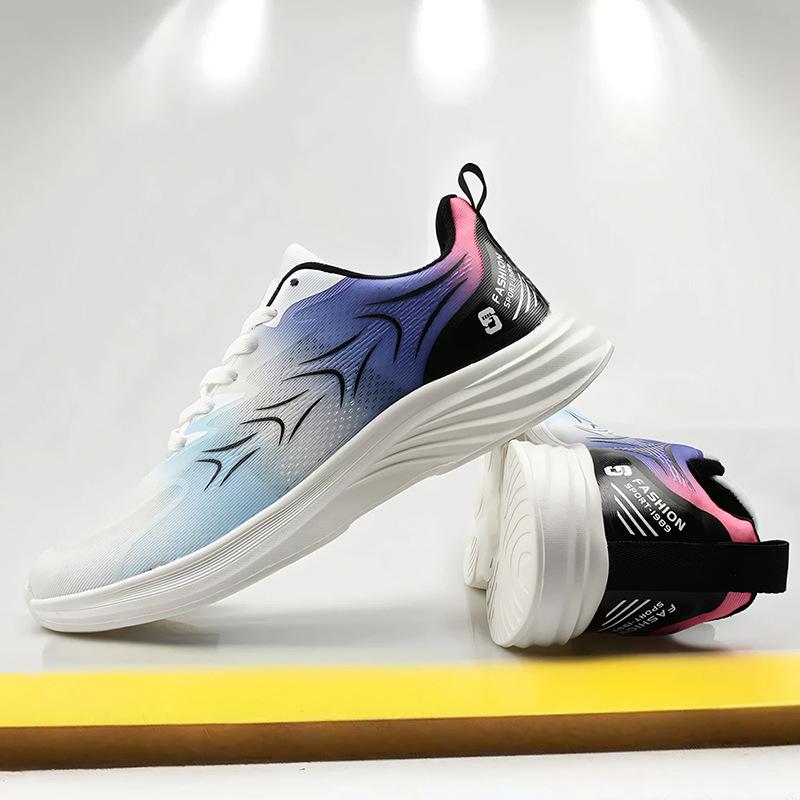 

2025 лето новый корейская версия легкие и дышащие сетчатые женские туфли на рыбной леске инс трендовая пара студенческие беговые спортивные туфли 36