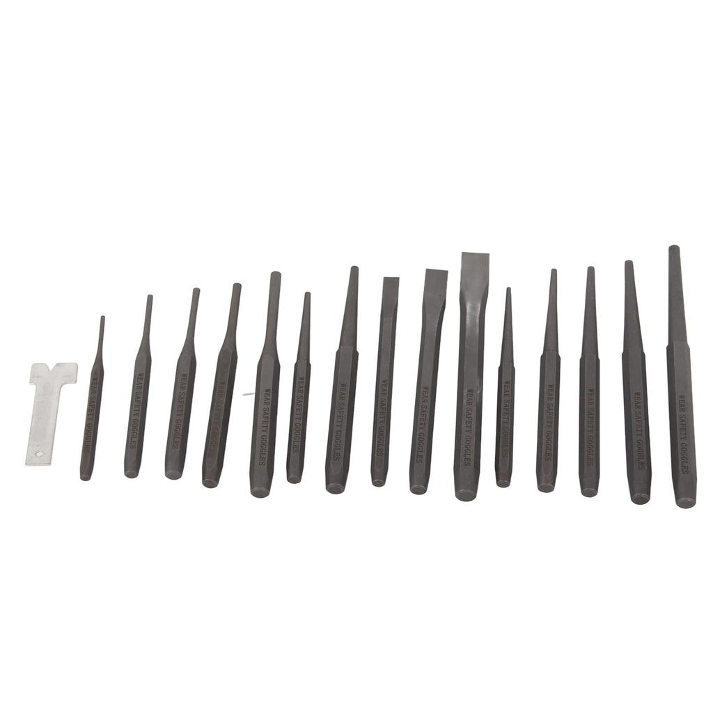 16pcs Mechanics Punches And Chisel Set Pin Centre Taper Cold Gauge Portable Sanding Tool