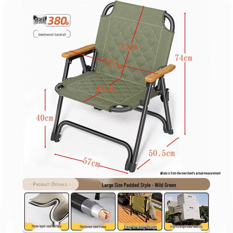 Portable Padded Recliner: Folding Outdoor Chair for Camping, Beach, and Picnics with Table