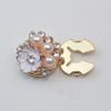 1PC Rhinestone Pearl Flower Button Covers Alloy DIY Accessories Pearl Round Shirt Buckle Handwoven Golden Base