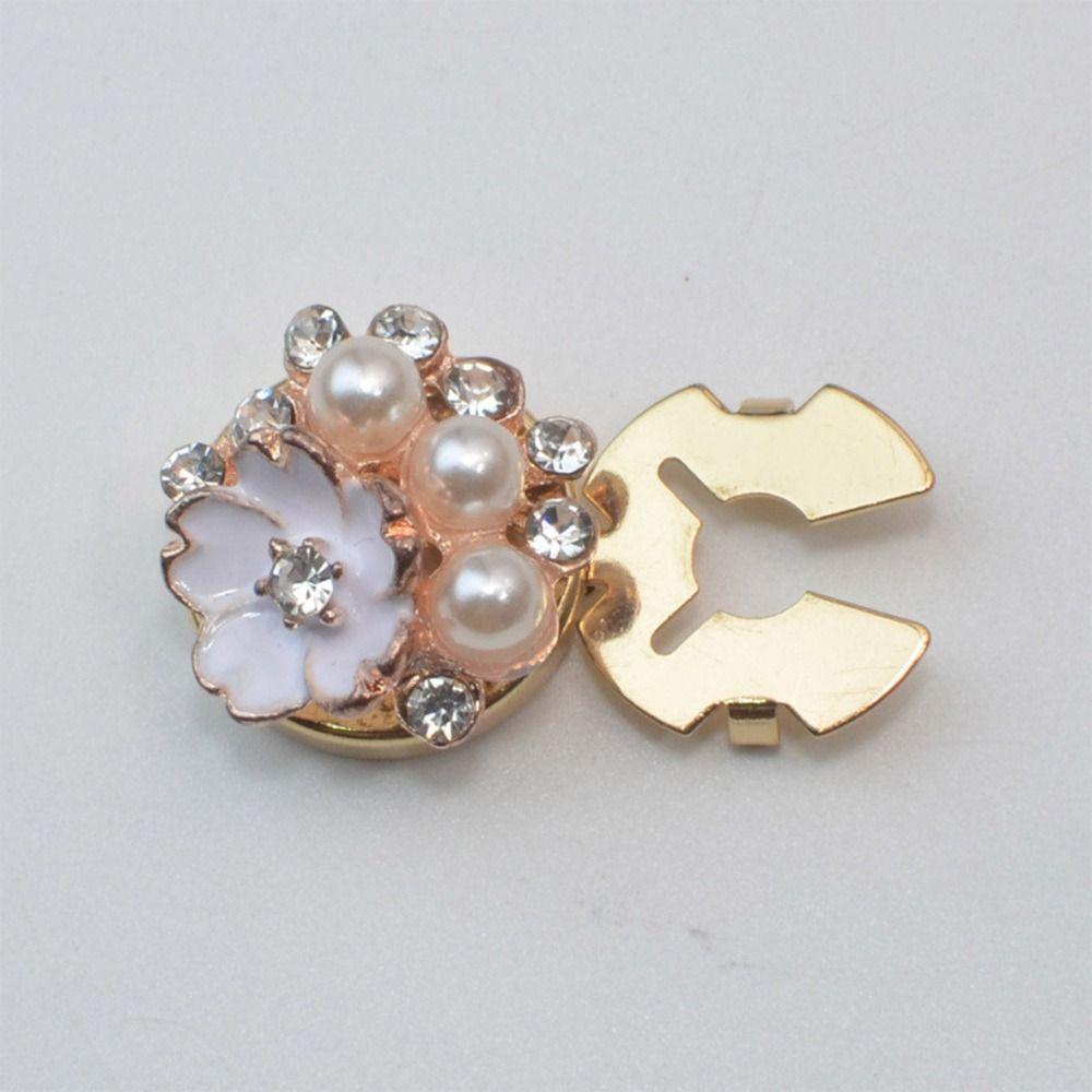 1PC Rhinestone Pearl Flower Button Covers Cufflinks Button Cover  for Shirt Tuxedo Accessories