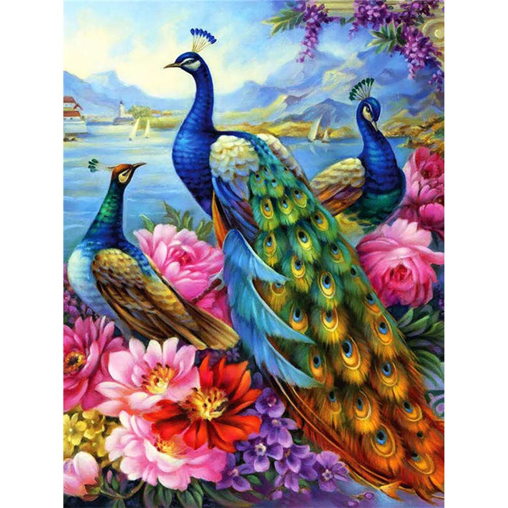 Parrot DIY 5D Diamond Painting Kit Landscape Diamond Mosaic Bird Cross Stitch Handmade Inlaid Rhinestone Embroidery Home Decor