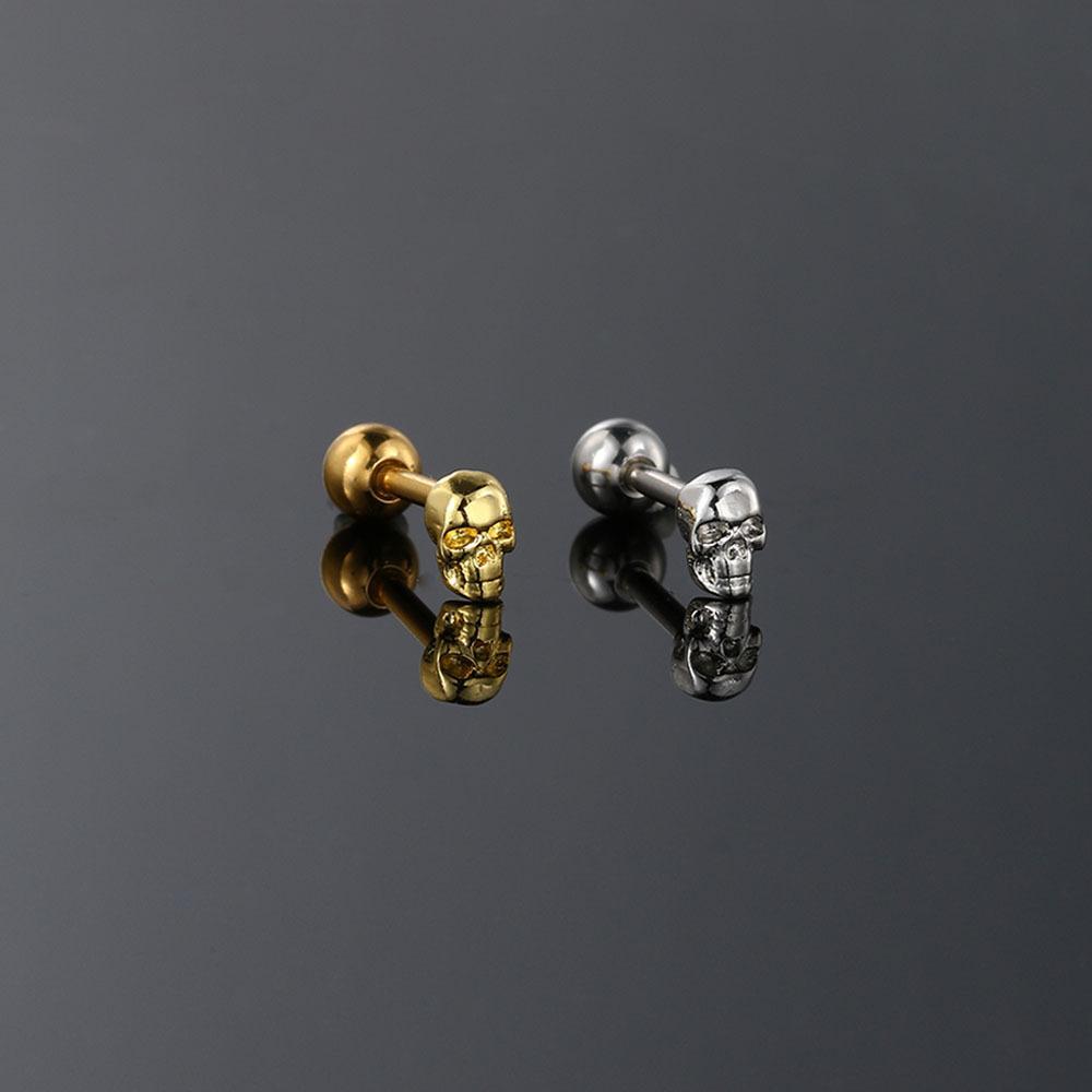 Hot Selling Helix Piercing Insect Skull Earring Women Trend Sliver Gold Color Zircon Tragus Bone Stud Ear Ring Body Chic Jewelry