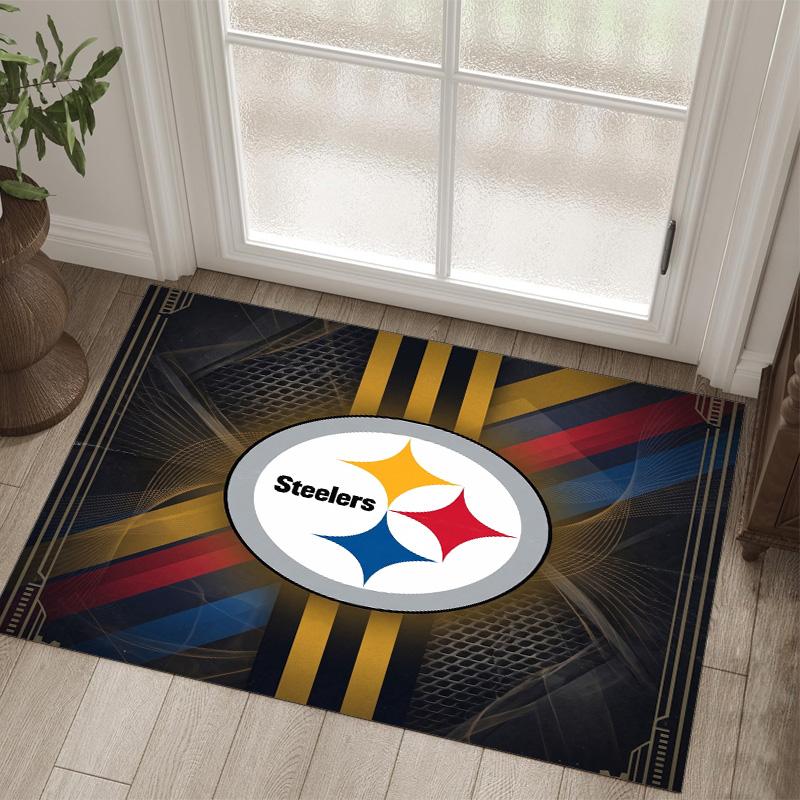 Tappeto in Cristallo di Velluto Design Pittsburgh Steelers Accogliente Non?Tappeto Stampato Antiscivolo per Camera da Letto Soggiorno Ingresso