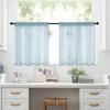 2 Stück Transparente Kurze Küchenvorhänge mit Stangentasche Raumteiler Halb-Verdunkelnde Fenster-Abschlüsse für Badezimmer Schlafzimmer Rideaux Chambre