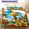 3pcs Maya the Bee Pattern Bedding Set Duvet Cover Set Includes Duvet Cover &pillowcases, Perfect All Season Bedroom Decoration & Gift