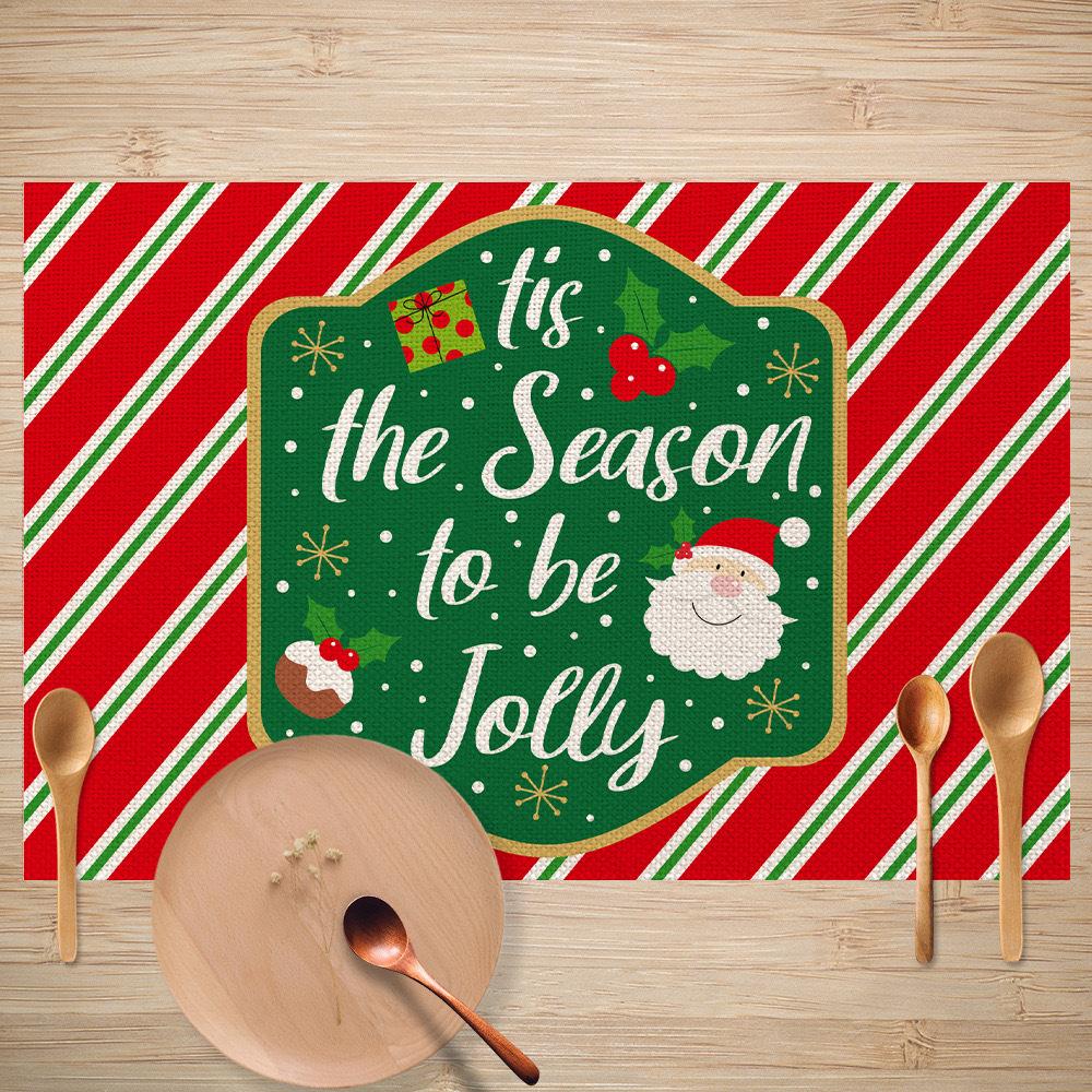 Christmas Table Mats Holiday Dining Placemats for Xmas Table Decor Snowflake Table Runner Waterproof Festive Accessories