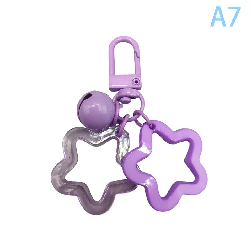 1 buc stele cu cinci colțuri clopot pandantiv breloc culoare bomboane geantă breloc bijuterii pentru femei fată mașina agățat breloc suport