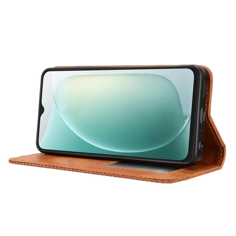 For Blackview Wave 9C Leather Case Wallet Stand Retro Texture Phone Cover