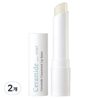 Illiyoon Ceramide Unscented Lip Balm, Colorless, 3.2g, 2 Pieces
