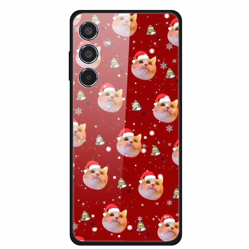 Glass Cellphone Case For Samsung Galaxy M35 Hard Plastic Back Cover For Samsung M 35 Flowers Painted Cases Fundas Shell Shield