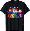 Funny Gay Pride Purride Cat LGBTQ Ally Rainbow Pride Month T-Shirt
