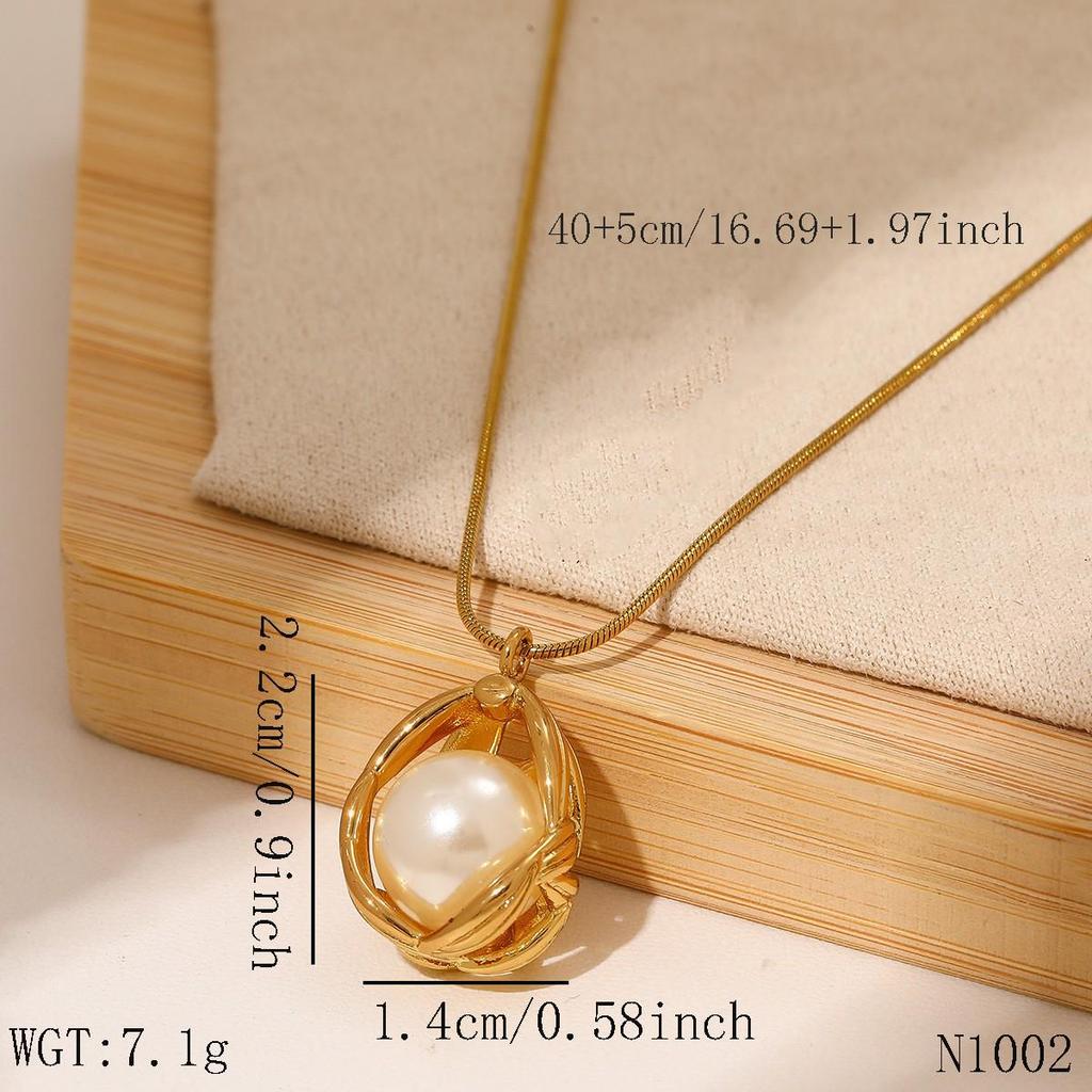 Royal Style Retro Turquoise Pearl Necklace - European Bohemian Women's Customizable Clavicle Chain