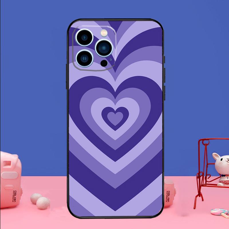 

Purple Brown Pink Blue Heart Phone Case For iPhone 17 16 15 14 13 11 12 Pro Max Plus 13 12 mini 16e 17 Air Bumper Cover iPhone 13