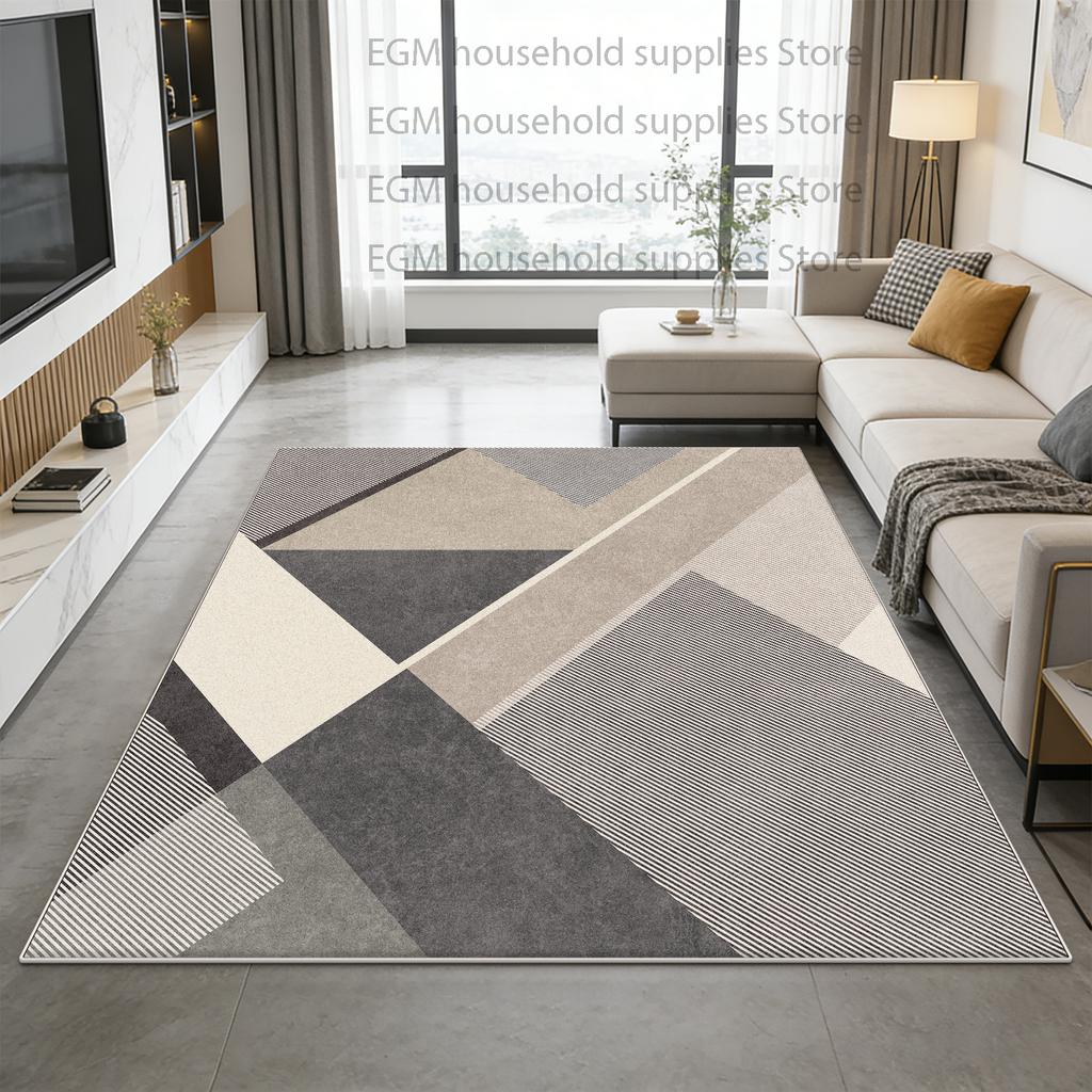 Modern Simple Carpet Geometric Living Room Decor Bedroom Kitchen Floor Mat Non-slip Coffee Table Soft Customizable Rugs Washable