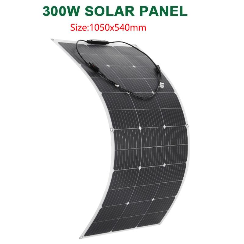 

600W 300W Flexible Solar Panel With 60A Controller Kit Bendable Waterproof Monocrystalline Solar Cell for Camping Car RV Boat