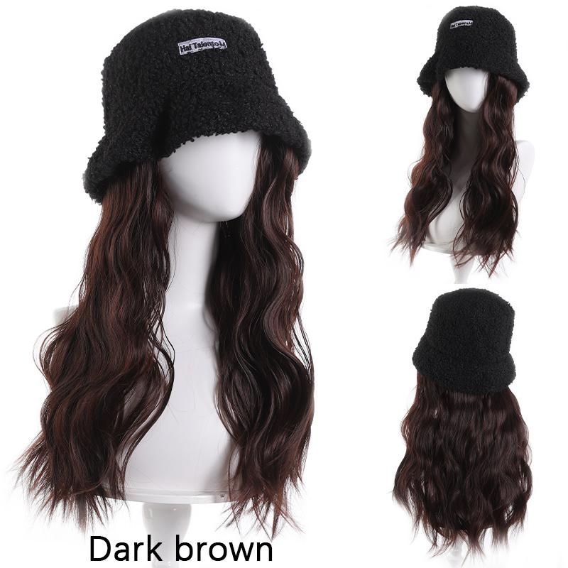 

Короткий волнистый парик из черной шерсти ягненка, модный, теплый и универсальный, подходит для вечеринок на Хэллоуин и Рождество.