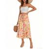 Women's Skirt Bohemian Skirt Floral Print Casual Temperament Pocket Skirt