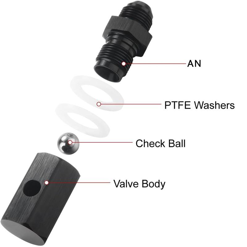 6AN 8AN 10AN Rollover Valve Aluminum Fuel Cell Tank Mounted Hose Line Fitting