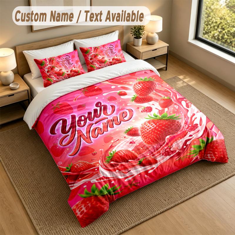 Decorative Artwork Theme Personalized 3Pcs Bedding Set Custom Text & Name 1 Sheet 2 Pillowcases Household Bedding 1pc