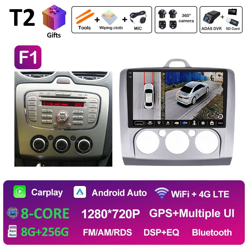 Car Video For Ford Focus 2 3 Mk2 Mk3 2004 2005 2006 2007 - 2011 Radio Player Wireless Carplay Android Auto Touch Screen No 2 Din