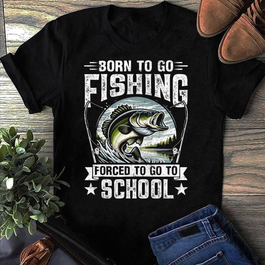 Teen Boys Fishing Shirt Forced To Go To School Bass Fishing, Fish Life Shirt, Fishing Shirt, Gift For Fisher, Funny Fishing, Fisherman Gift