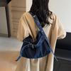 Large-capacity commuter shoulder bag, simple autumn new underarm denim tote women's bag trend
