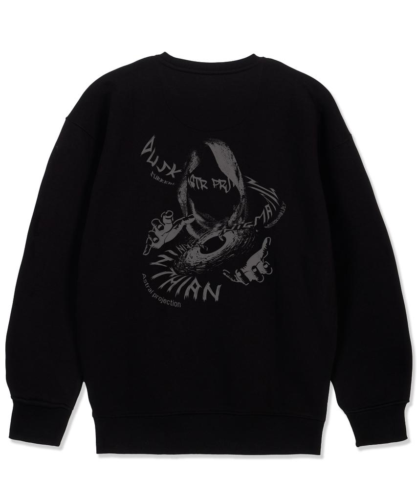 ASTRAL PROJECTION Ancient Monk Loose Fit Sweatshirt_Black