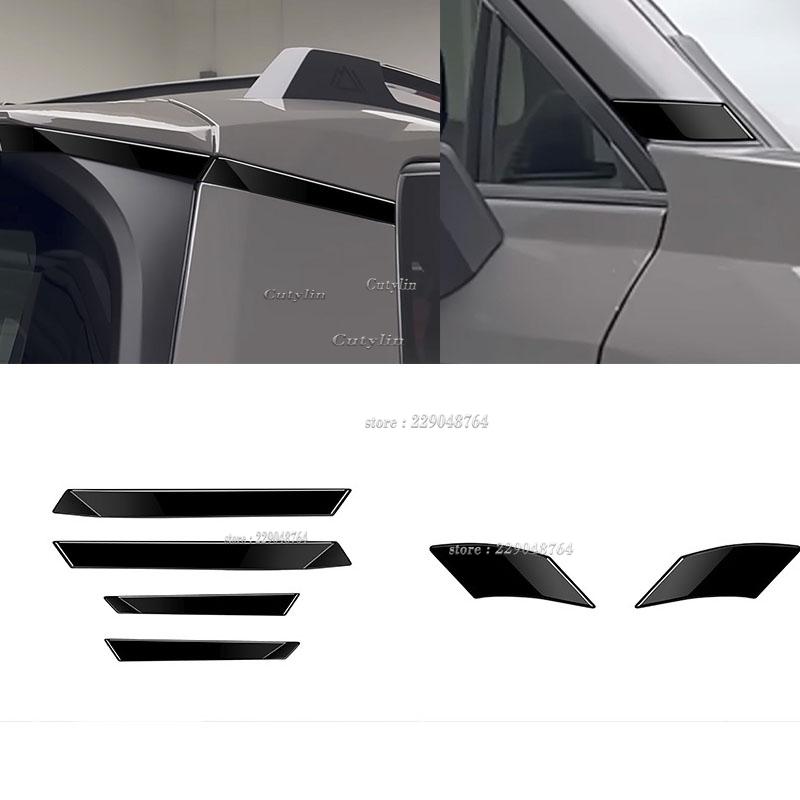For Toyato Rav4 RAV 4 2026 2027 ABS Black Carbon Fiber Car A Pillar Cover Trim Rear Window Tail Wing Decorative Strip styling