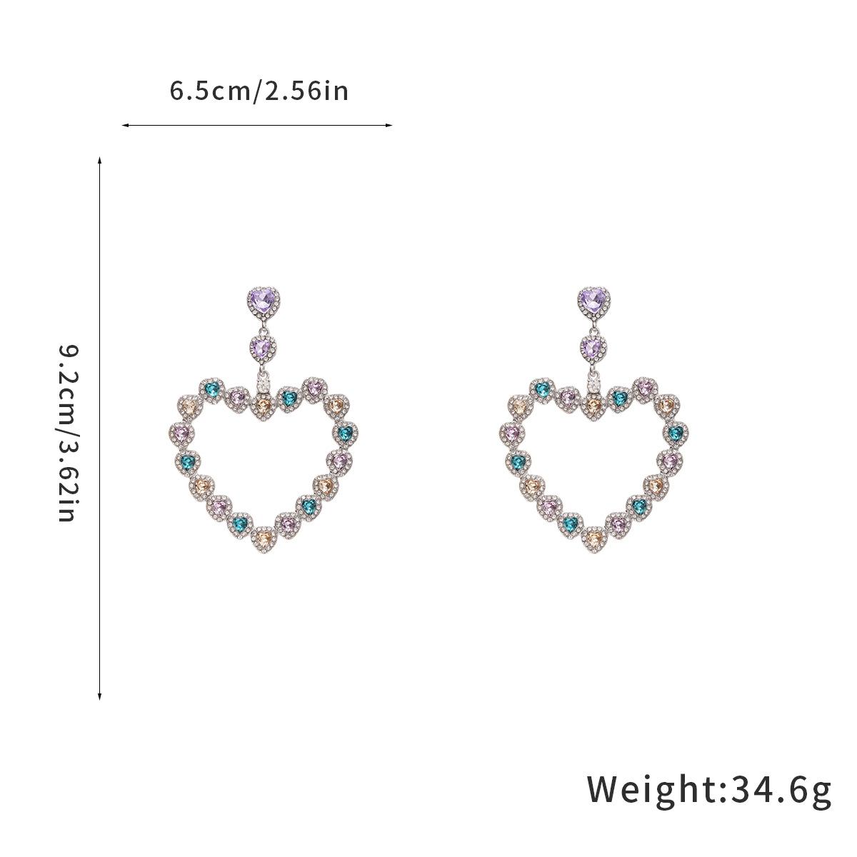 Exaggerated Hollow Heart Earrings - Dopamine Chic  Fresh  Unique  and High-end Earrings