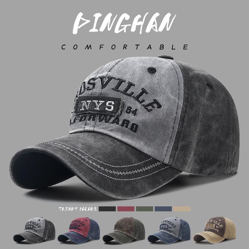 Trendy Distressed Embroidered Letter Baseball Cap for Men and Women
