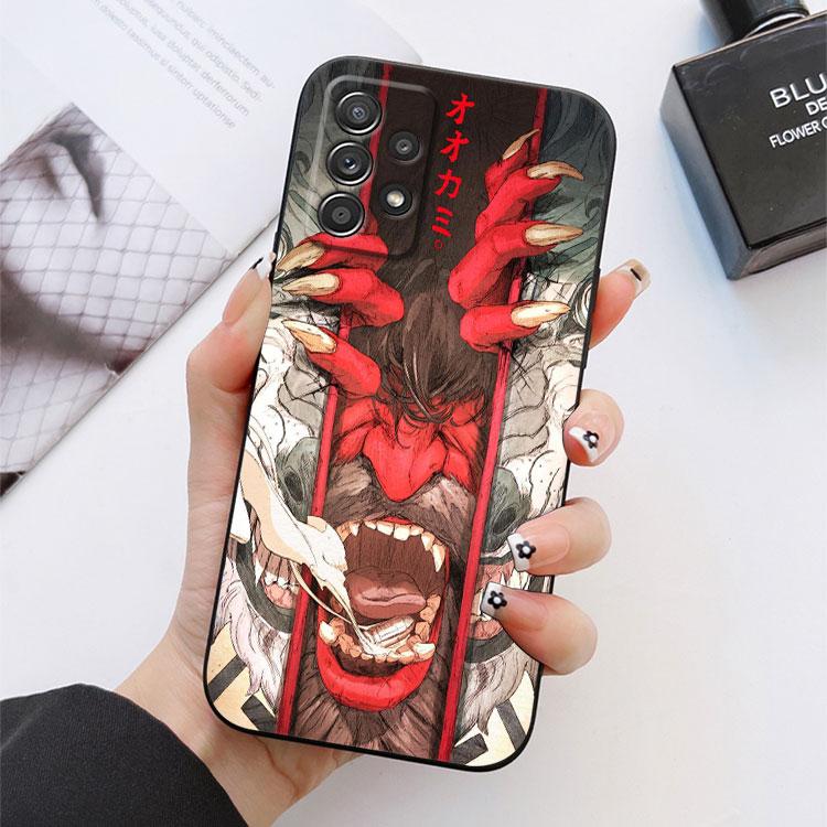 Samurai Ghost Hannya Ukiyo-E Mask Phone Case For Samsung S24 FE S25 Ultra A03 A04 A05 A06 A12 A13 A16 A26 A35 A36 A56 A55 Cover