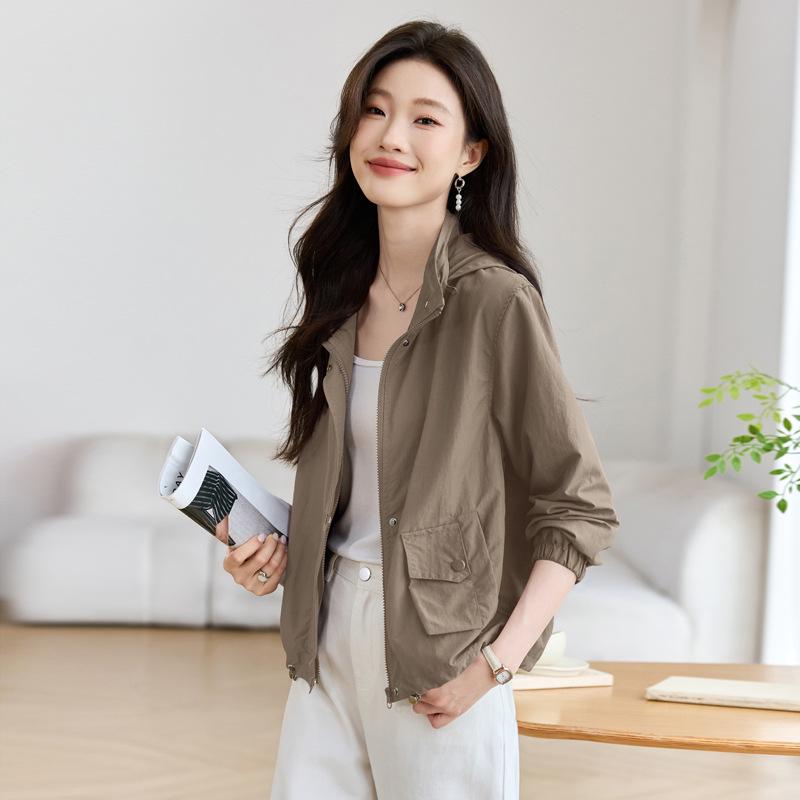Huvförsedd basebolljacka för dam: Lättviktig, Lös passform, Koreansk stil för Vår & Höst