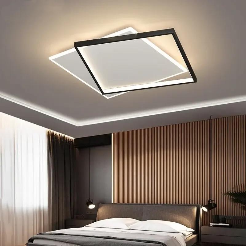 Luminária de teto de design minimalista ultrafino de camada dupla para quarto, sala de estar, cozinha, corredor, varanda, casa, iluminação LED, lustre