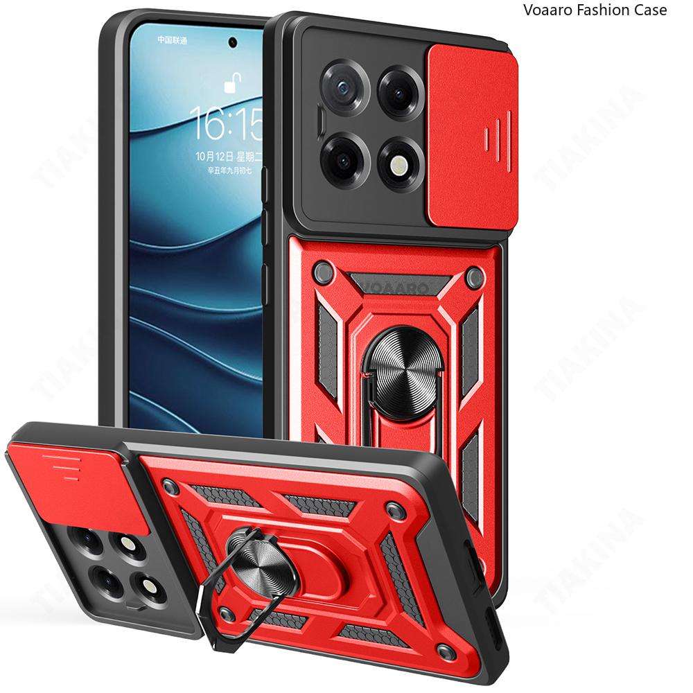 Slide Lens Armor Funda for Tecno Spark 30 Pro 4G Case Magnetic Rotate Ring Stand Holder Cover for Tecno Spark 30 Pro 4G Case