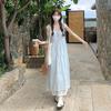 French blue striped suspender dress children's summer new 2026 small seaside vacation dress