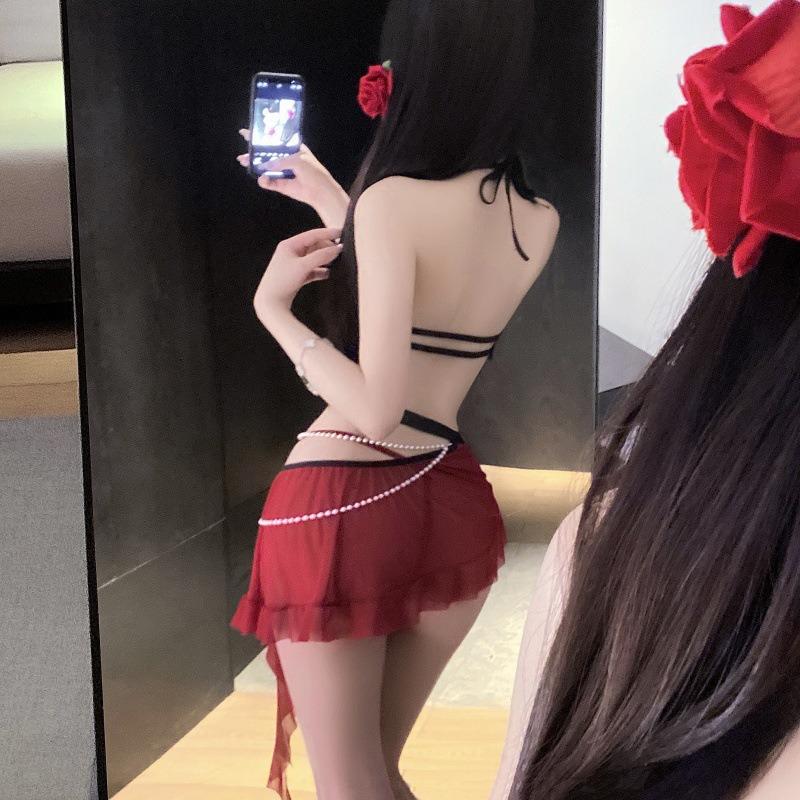 Original Erotic Underwear Women's Sexy Bared Cheongsam Pure Desire Dress Free of Temptation Mesh Set 0