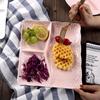 Japanese Style Ceramic Divided Plate for Kids - 3-Compartment Meal, Dried Fruit, and Breakfast Plate