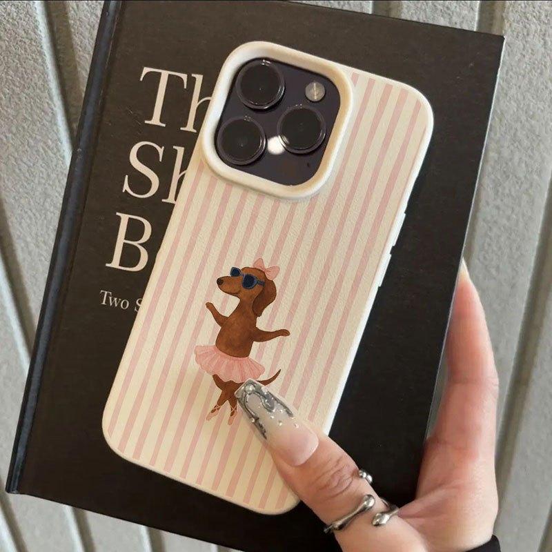 Funny Dancing Dachshund Pattern Phone Case For iPhone 11 12 13 14 15 16 17 Pro Max 14 15 Plus 17 Air X XS XR Soft Cover