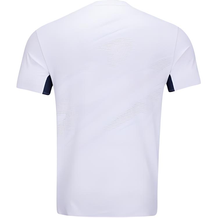 Li Ning Tennis Series Sports Casual Simple Color Block Comfortable Breathable Short Sleeve Badminton Shirt Unisex Tops White AAYV103-1