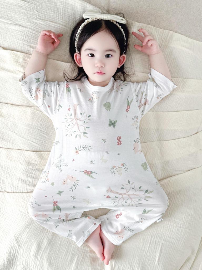 Summer Seven-Sleeve Cotton Romper for Newborns - Cute, Light Pullover