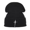 ins tide brand cross embroidery cold hat autumn and winter outdoor personality fashion wool knitted hat men's and women's versatile hat