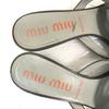 Miu Miu Mule Sandals Low Heel 37.5 23.5 Gray Shoes Mule Sandal(USED)
