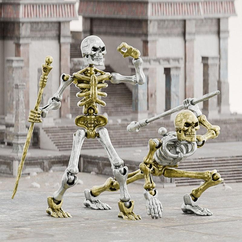 Death God Skeleton Action Figure, Fun Multi-Joint Mobile Shapeshift Robot,Halloween Manikin Decorative Ornaments Toys