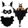 Popular Halloween cape, bat-shaped cape, sleeves, one-piece black cape set, hot-selling.