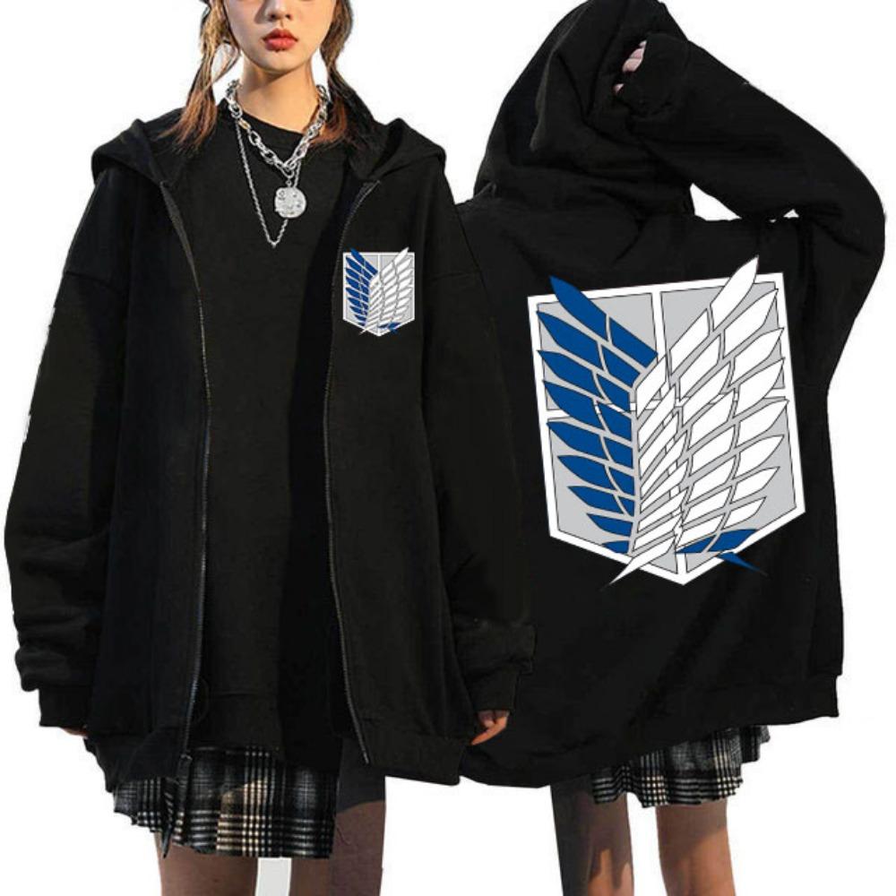 Anime Attack on Titan Poslední sezóna Mikina s kapucí na zip Shingeki No Kyojin Y2k Bundy na zip Mikiny Eren Yeager Manga Streetwear